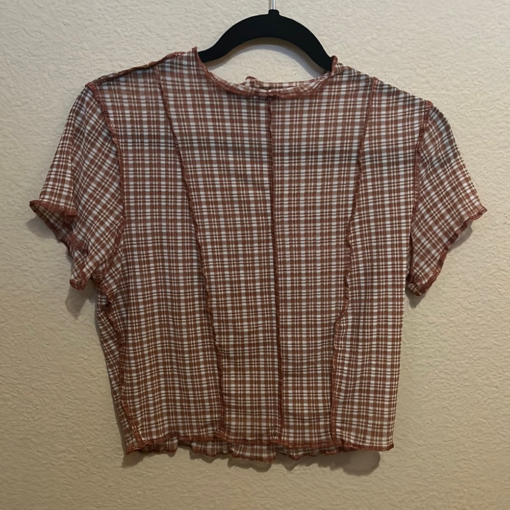 Mesh Inside-out Seamed Crop Top